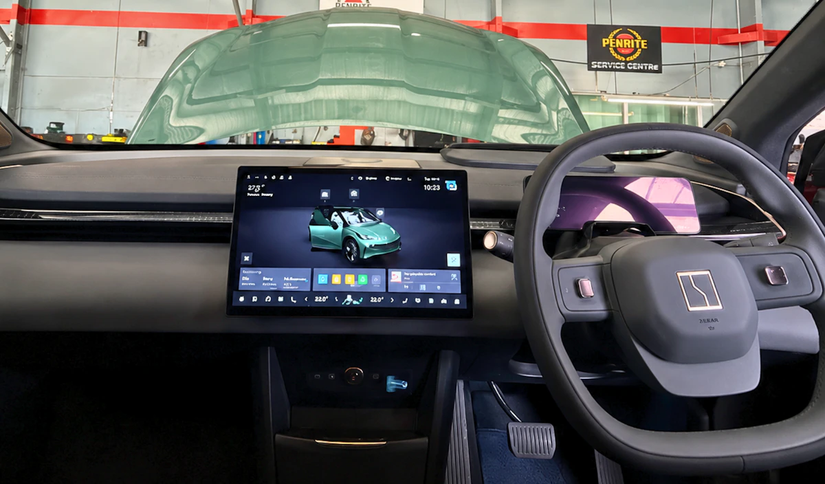 Zeekr X EV Interior Advanced Camera Screen in for a car service at Marks Mechanics in Garbutt, QLD